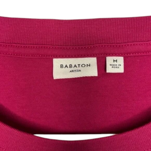 Babaton fuchsia short sleeve crew neck tee size M - Picture 3 of 4